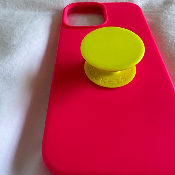 iPhone 13 Pro Max Case, Hot Pink + Popsocket, Neon - Picture 1 of 6